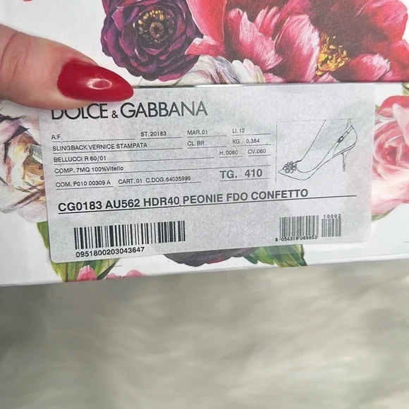 Dolce & Gabbana peonie floral kitten heel shoes Size 41 - Picture 6 of 7